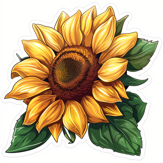 Sunflower flower majestic Expressive surreal Vinyl Decal Sticker for Car, Laptop, Tumbler and more # F023134