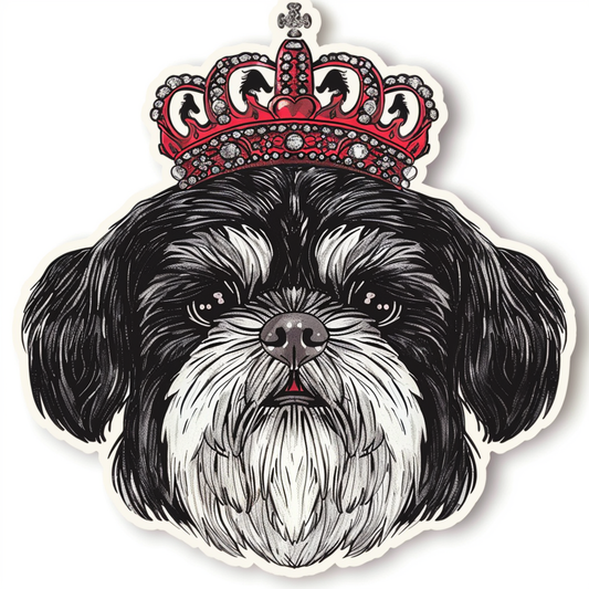 Adorable Shih Tzu Dog Expressive surreal Vinyl Decal Sticker for Car, Laptop, Tumbler and more # F018395