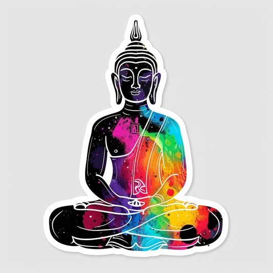 Sticker of a Buddha majestic Expressive surreal Vinyl Decal Sticker for Car, Laptop, Tumbler and more # F016926