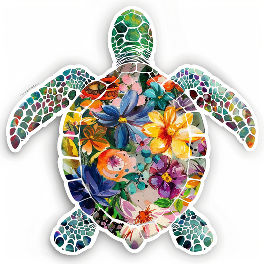 Sticker of a turtle majestic Expressive surreal Vinyl Decal Sticker for Car, Laptop, Tumbler and more # F022011
