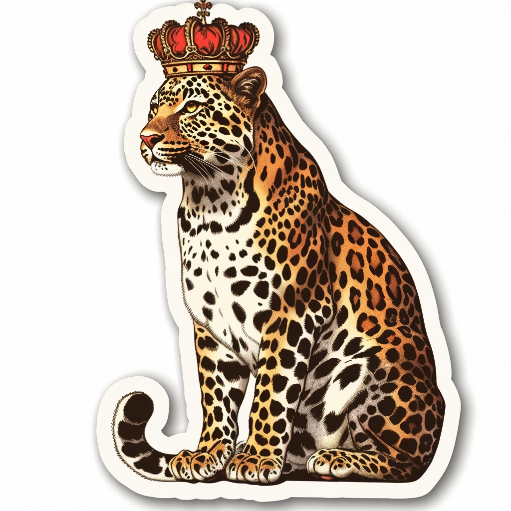 Leopard majestic Expressive surreal Vinyl Decal Sticker for Car, Laptop, Tumbler and more # F022487