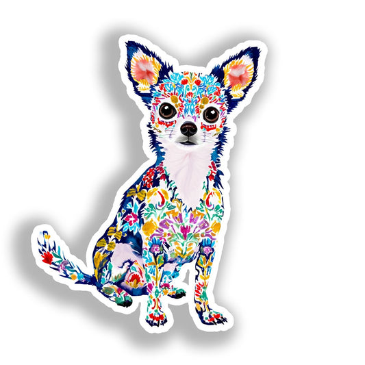 Chihuahua Dog Vinyl Decal Sticker for Car, Laptop, Tumbler and more # A017911-4" x 4"