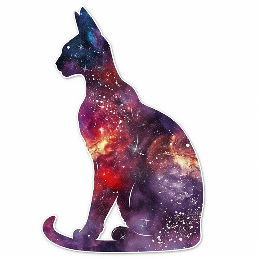 Abyssinian Cat astronaut majestic Expressive surreal Vinyl Decal Sticker for Car, Laptop, Tumbler and more # F021204-4" x 4"