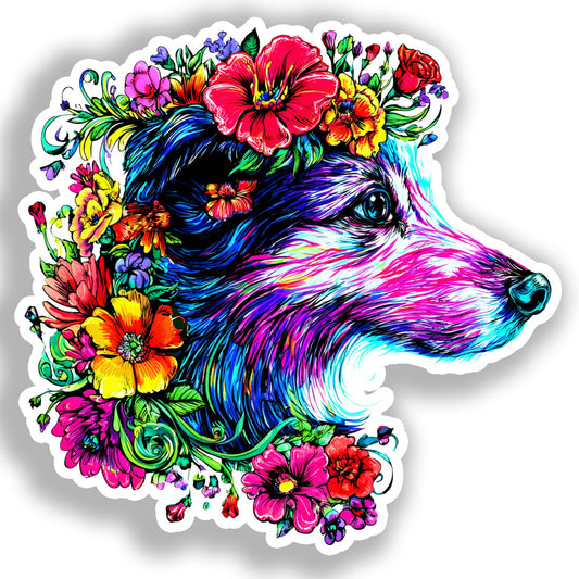 Medium Breed Dog Vinyl Decal Sticker for Car, Laptop, Tumbler and more # A019363-4" x 4"