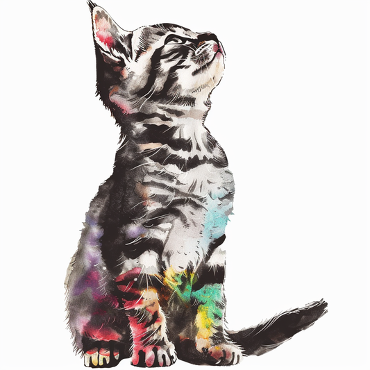 American Shorthair Cat majestic Expressive surreal Vinyl Decal Sticker for Car, Laptop, Tumbler and more # F019877-4" x 4"