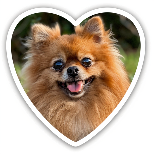Sticker of a Pomeranian Dog majestic Expressive surreal Heartcore Vinyl Decal Sticker for Car, Laptop, Tumbler and more # F014033