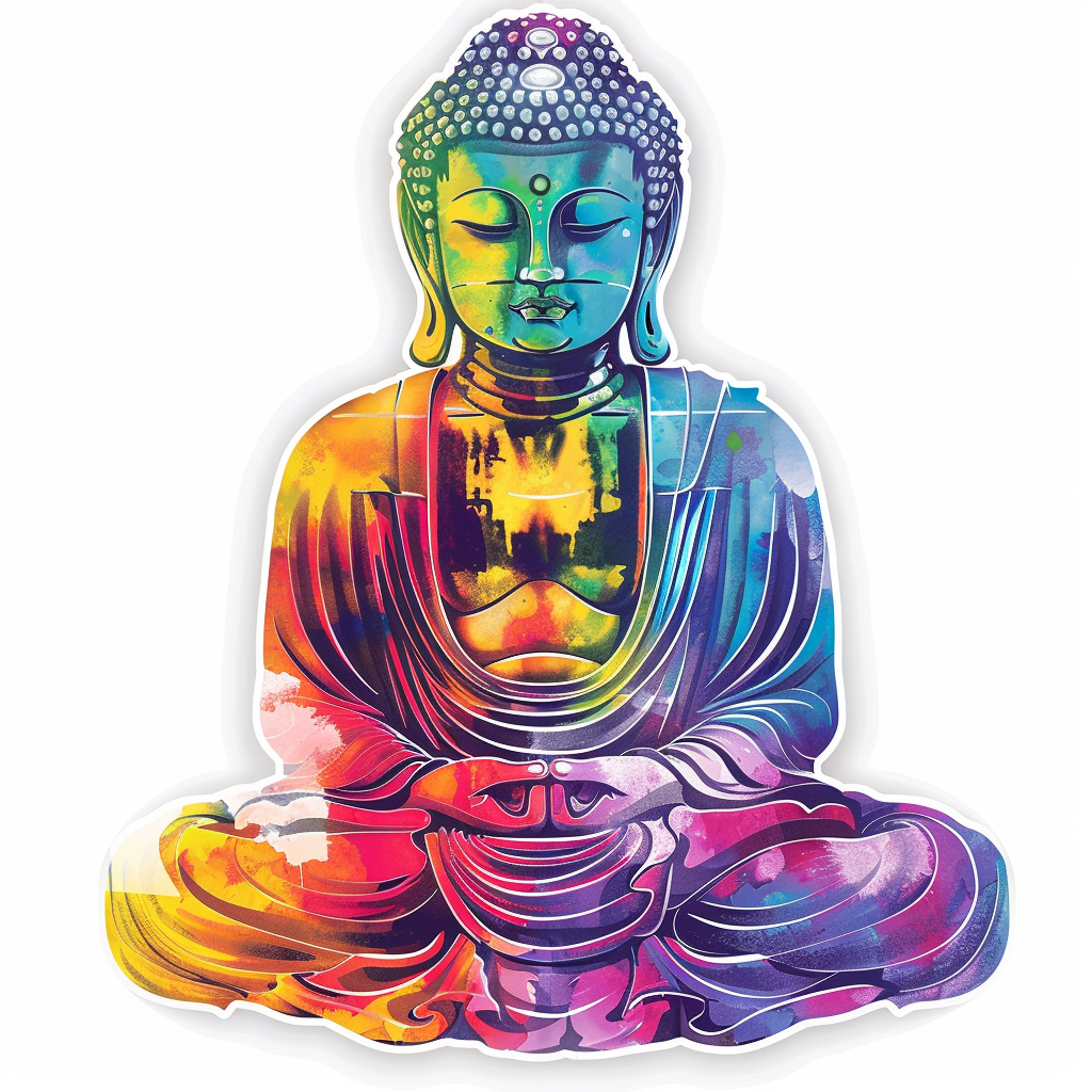 Sticker of a Buddha majestic Expressive surreal Vinyl Decal Sticker for Car, Laptop, Tumbler and more # F016875