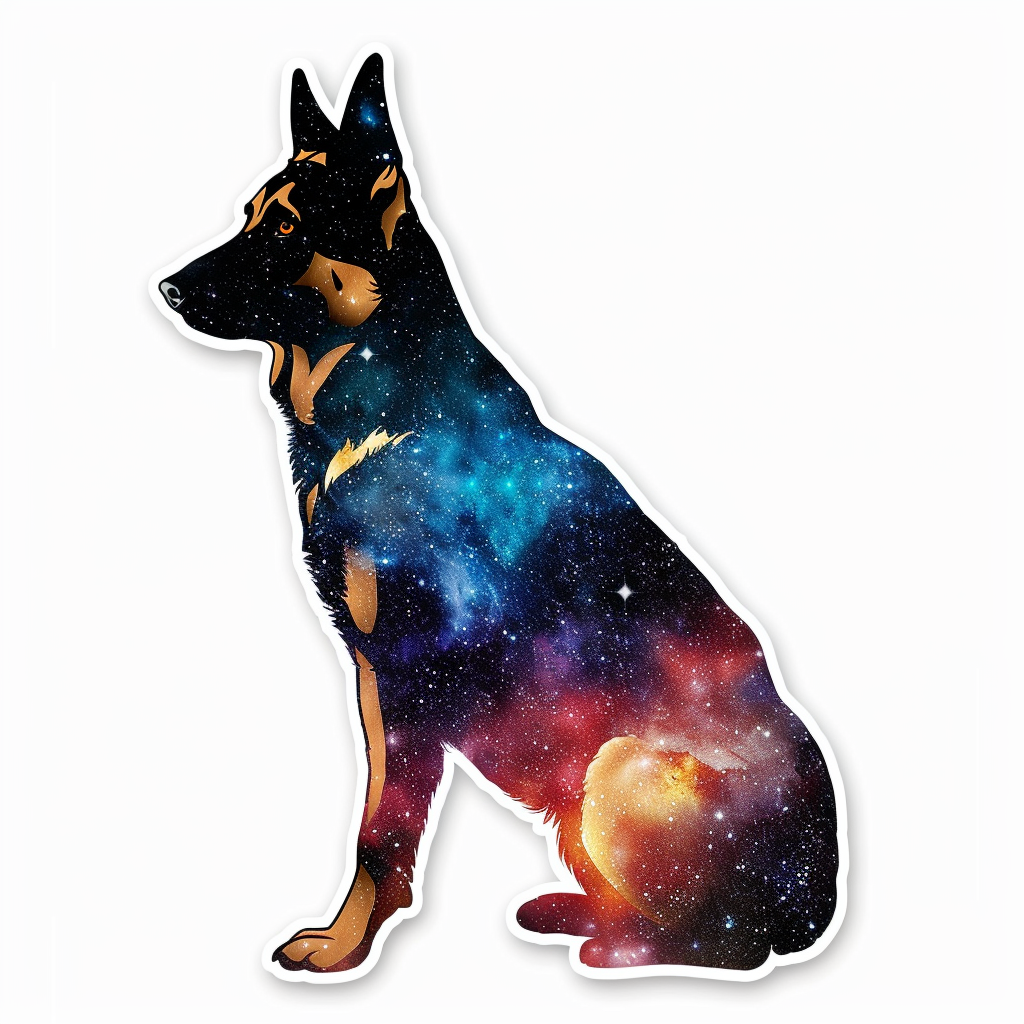 German Shepherd Dog galaxy Vinyl Decal Sticker for Car, Laptop, Tumbler and more # F011309
