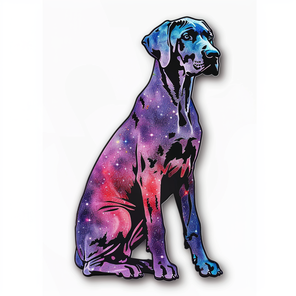 Adorable Great Dane Dog Expressive surreal Vinyl Decal Sticker for Car, Laptop, Tumbler and more # F017970