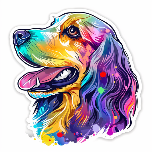 Cocker Spaniel Dog majestic Expressive surreal Vinyl Decal Sticker for Car, Laptop, Tumbler and more # F020347-4" x 4"