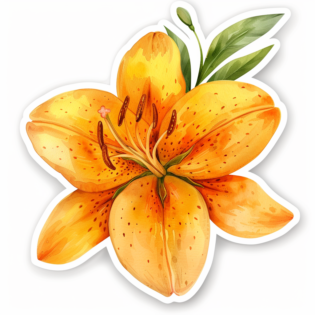 Lily flower majestic Expressive surreal Vinyl Decal Sticker for Car, Laptop, Tumbler and more # F023250