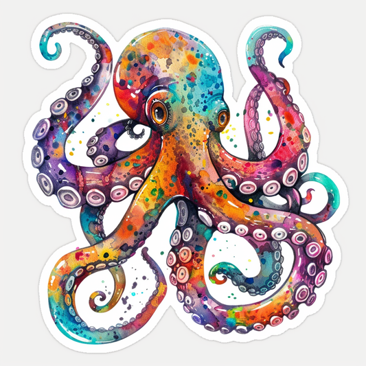Sticker of an Octopus astronaut majestic Expressive surreal Vinyl Decal Sticker for Car, Laptop, Tumbler and more # F015642