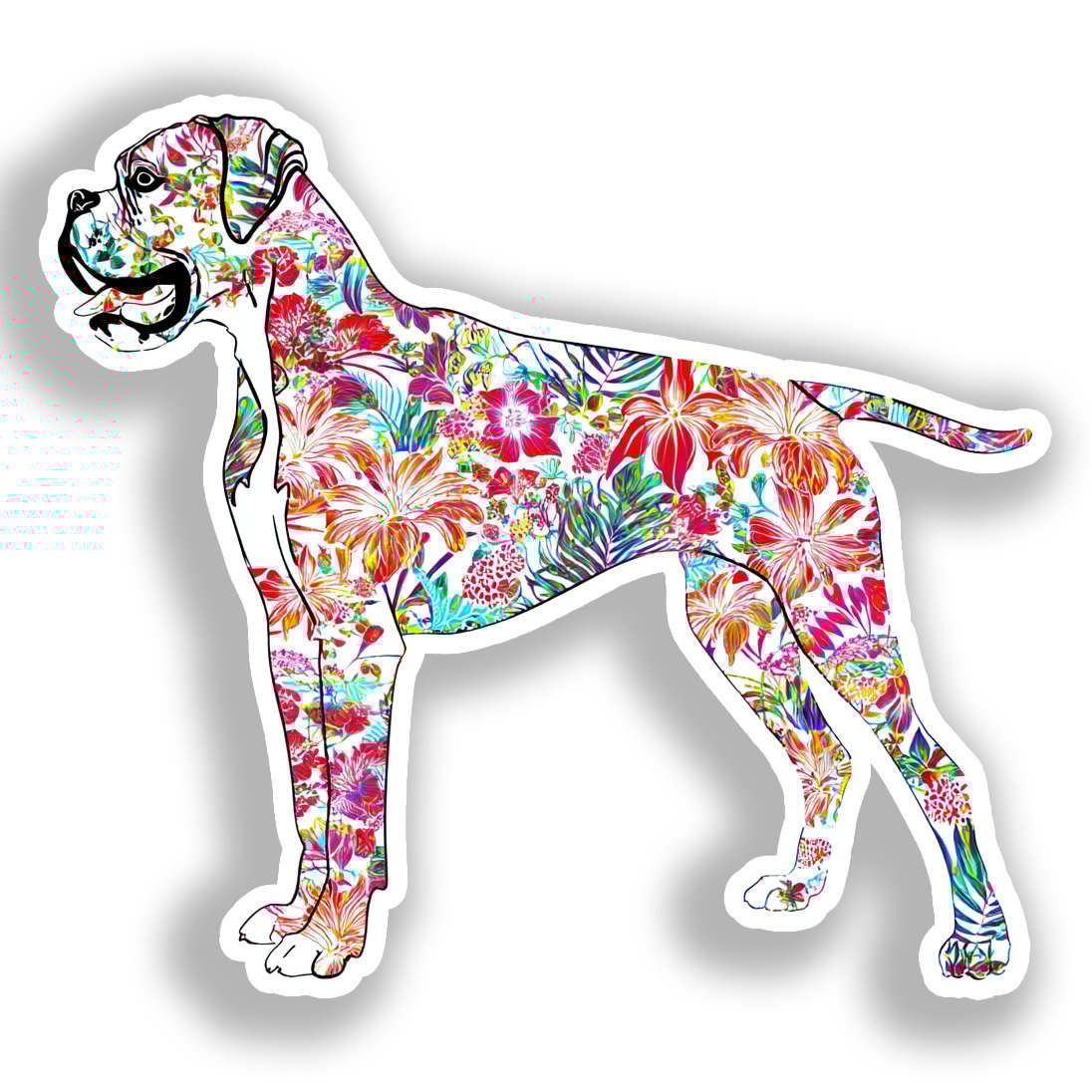 Boxer Dog Vinyl Decal Sticker for Car, Laptop, Tumbler and more # A018967-4" x 4"