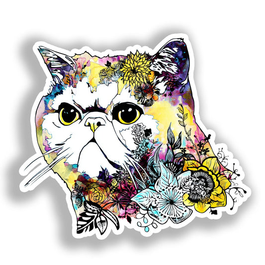 Exotic Shorthair Cat Vinyl Decal Sticker for Car, Laptop, Tumbler and more # A019630-4" x 4"