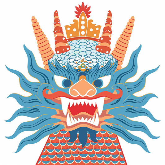 Dragon crowned majestic Expressive surreal Vinyl Decal Sticker for Car, Laptop, Tumbler and more # F019044-4" x 4"