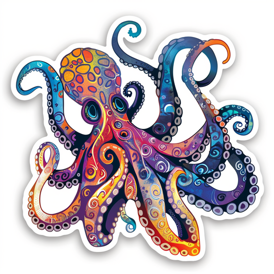 Sticker of an Octopus astronaut majestic Expressive surreal Vinyl Decal Sticker for Car, Laptop, Tumbler and more # F015646