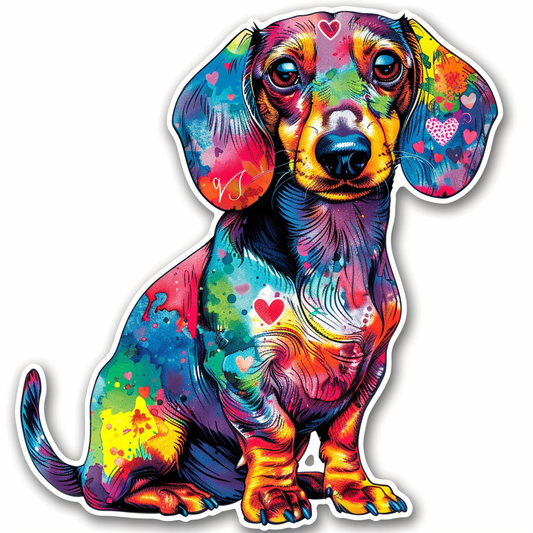 Dachshund Dog Heartcore Vinyl Decal Sticker for Car, Laptop, Tumbler and more # F012845
