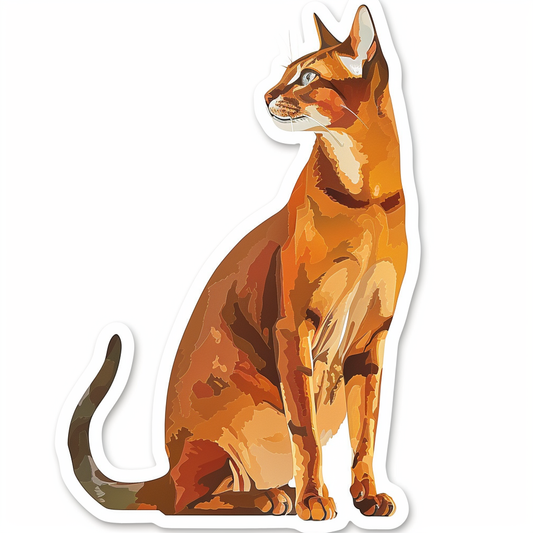 Abyssinian Cat Vinyl Decal Sticker for Car, Laptop, Tumbler and more # F08045