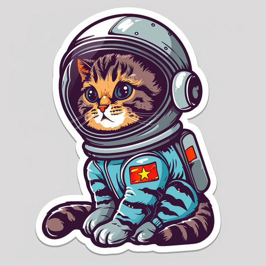 Cute and Adorable American Shorthair Expressive surreal Vinyl Decal Sticker for Car, Laptop, Tumbler and more # F018768