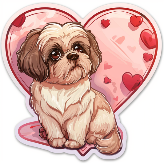 Adorable Shih Tzu Dog Expressive surreal Vinyl Decal Sticker for Car, Laptop, Tumbler and more # F018269