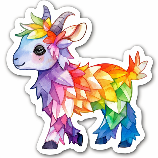 Goat majestic Expressive surreal Vinyl Decal Sticker for Car, Laptop, Tumbler and more # F020645-4" x 4"