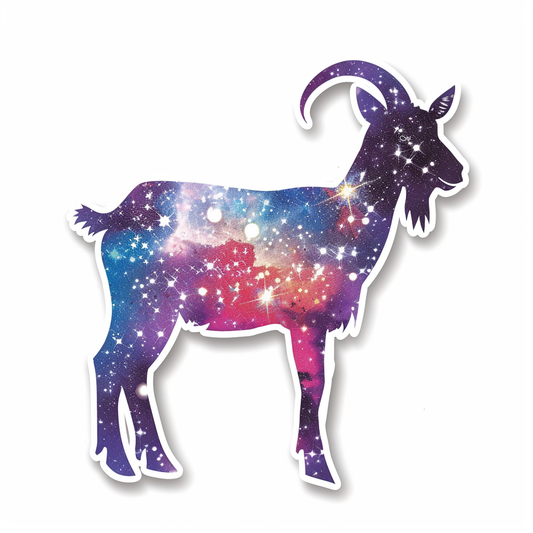 Goat majestic Expressive surreal Vinyl Decal Sticker for Car, Laptop, Tumbler and more # F020651-4" x 4"