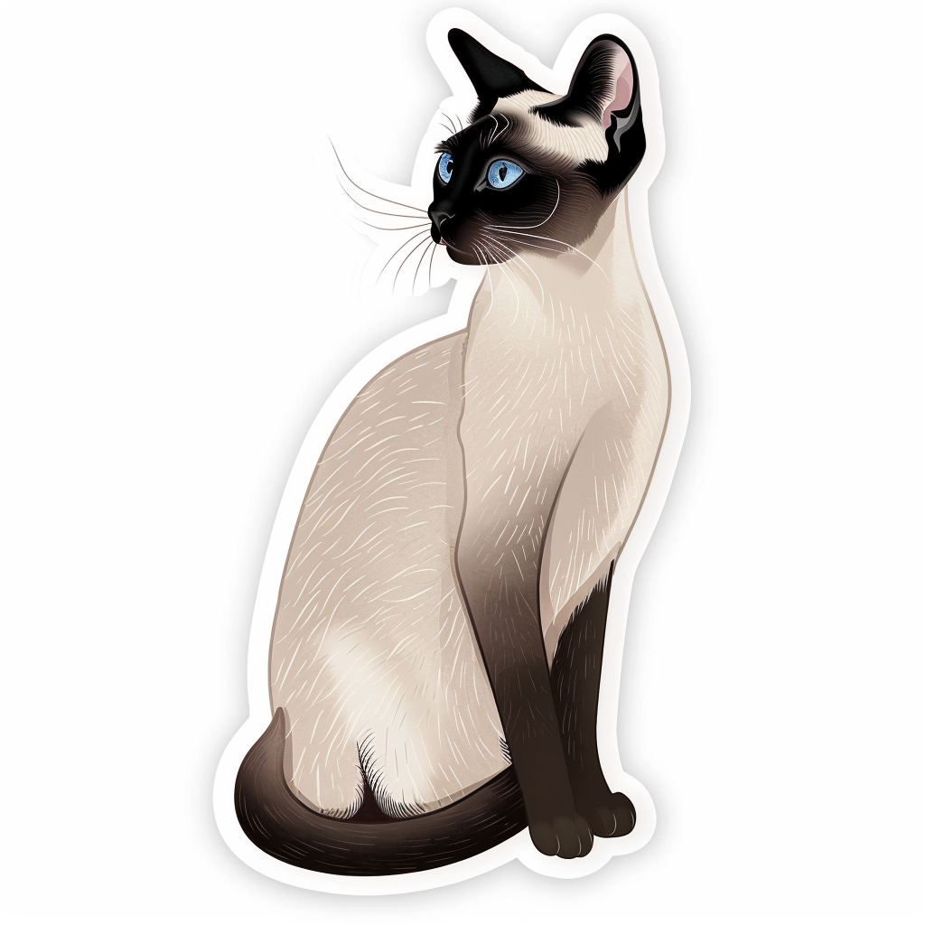 Siamese cat Vinyl Decal Sticker for Car, Laptop, Tumbler and more # F08030