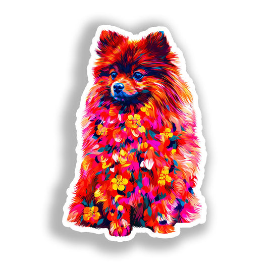 Pomeranian Dog Vinyl Decal Sticker for Car, Laptop, Tumbler and more # A017510-4" x 4"