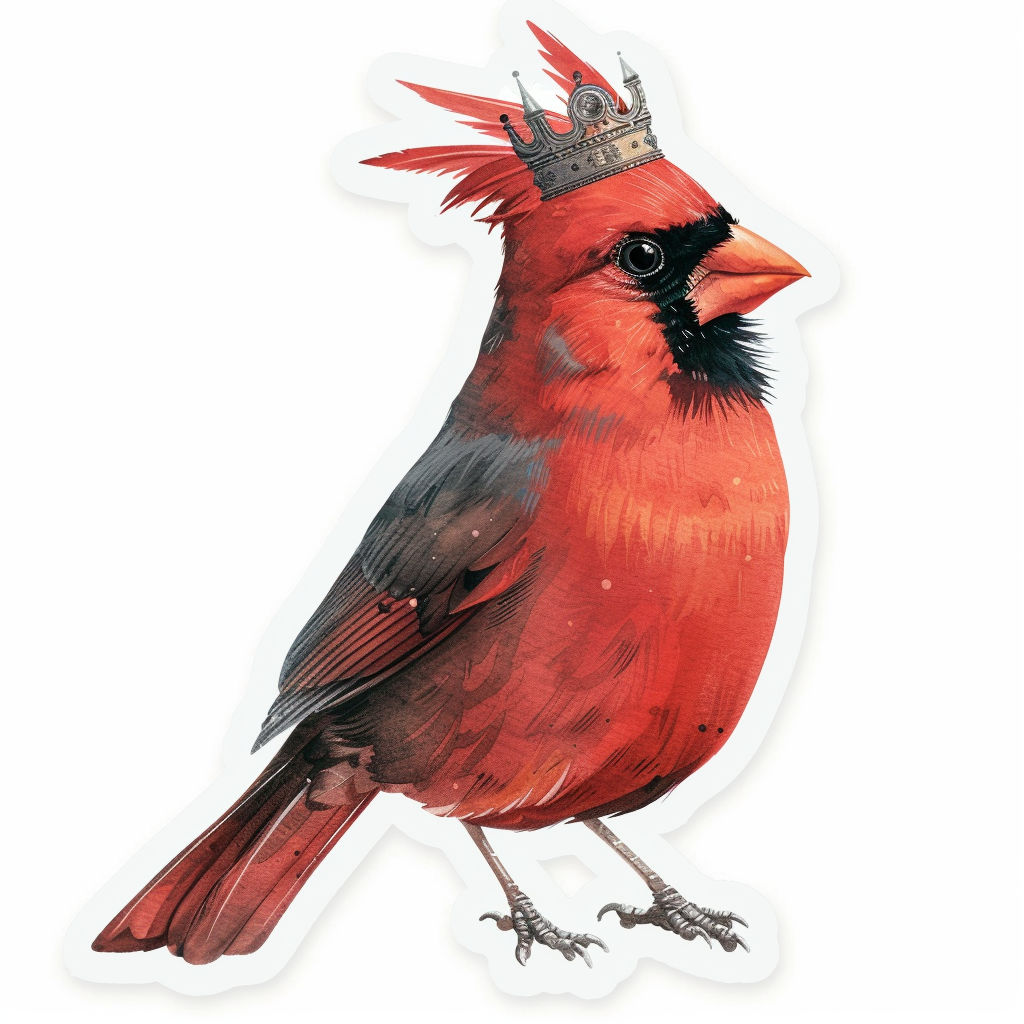 Cardinal Bird majestic Expressive surreal Vinyl Decal Sticker for Car, Laptop, Tumbler and more # F024224