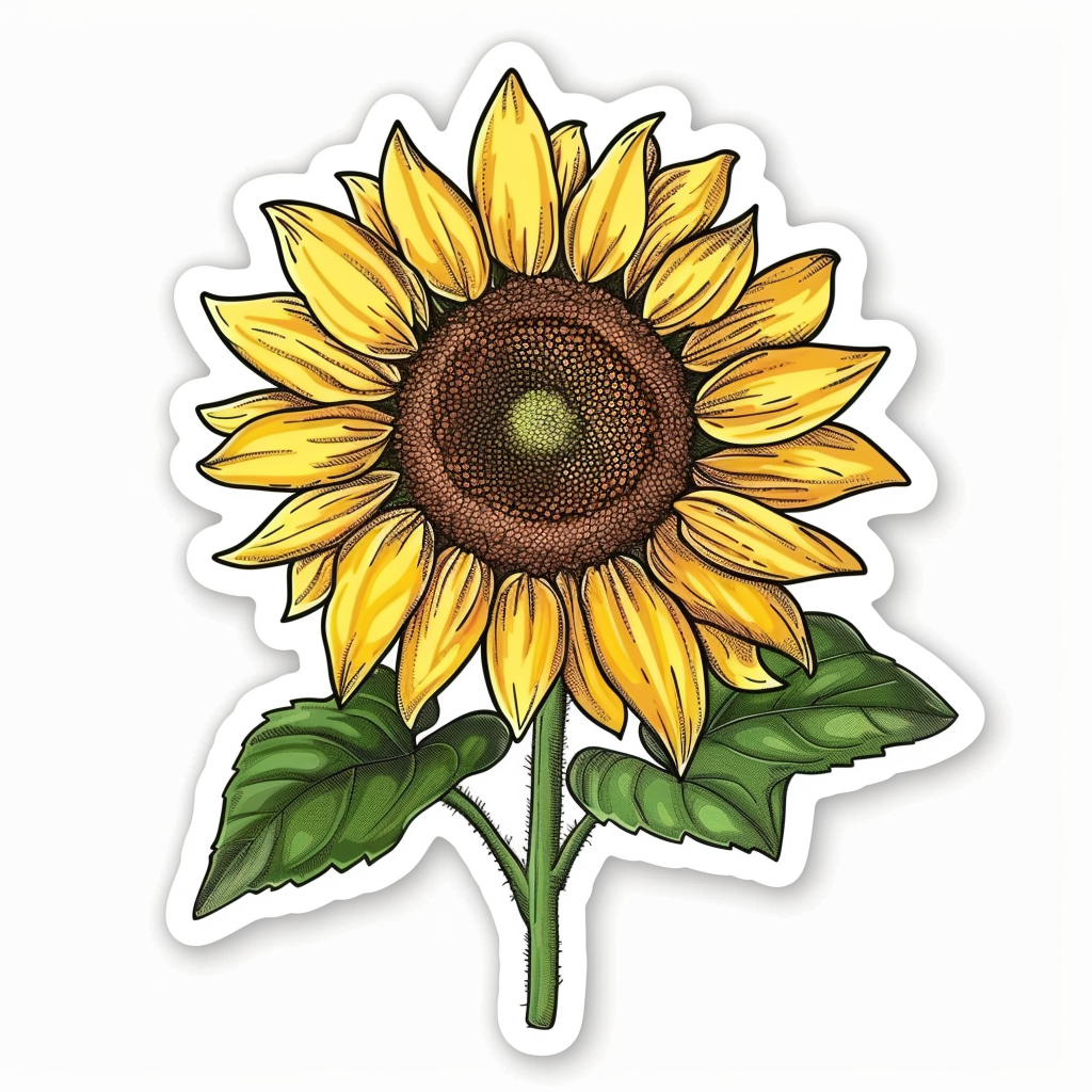 Sunflower flower majestic Expressive surreal Vinyl Decal Sticker for Car, Laptop, Tumbler and more # F023102
