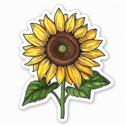 Sunflower flower majestic Expressive surreal Vinyl Decal Sticker for Car, Laptop, Tumbler and more # F023102