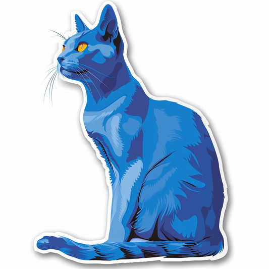 Russian Blue cat Vinyl Decal Sticker for Car, Laptop, Tumbler and more # F07617