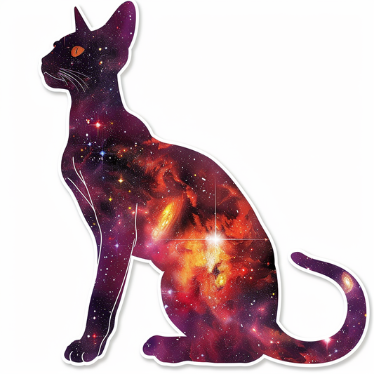 Abyssinian Cat astronaut majestic Expressive surreal Vinyl Decal Sticker for Car, Laptop, Tumbler and more # F021141-4" x 4"