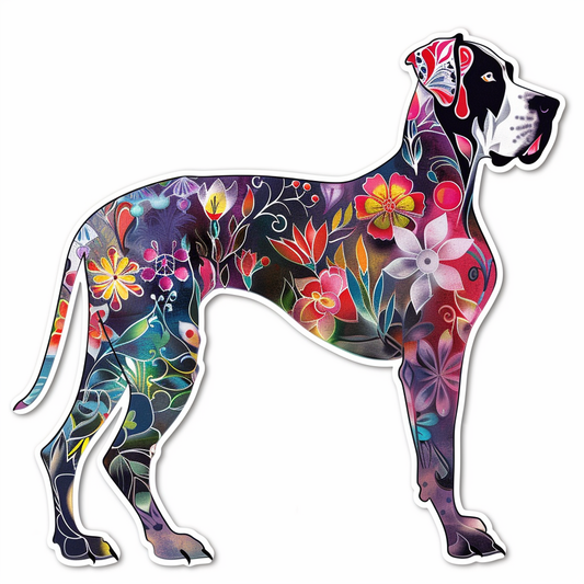 Adorable Great Dane Dog Expressive surreal Vinyl Decal Sticker for Car, Laptop, Tumbler and more # F017790