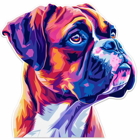 Boxer DogWhite  Vinyl Decal Sticker for Car, Laptop, Tumbler and more # F07448