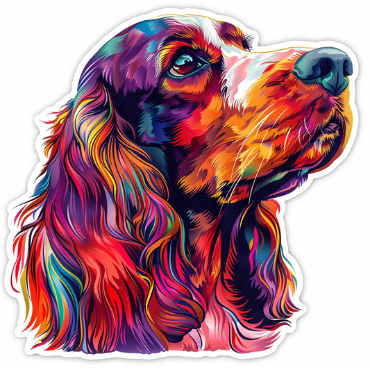 Cocker Spaniel Dog majestic Expressive surreal Vinyl Decal Sticker for Car, Laptop, Tumbler and more # F020278-4" x 4"