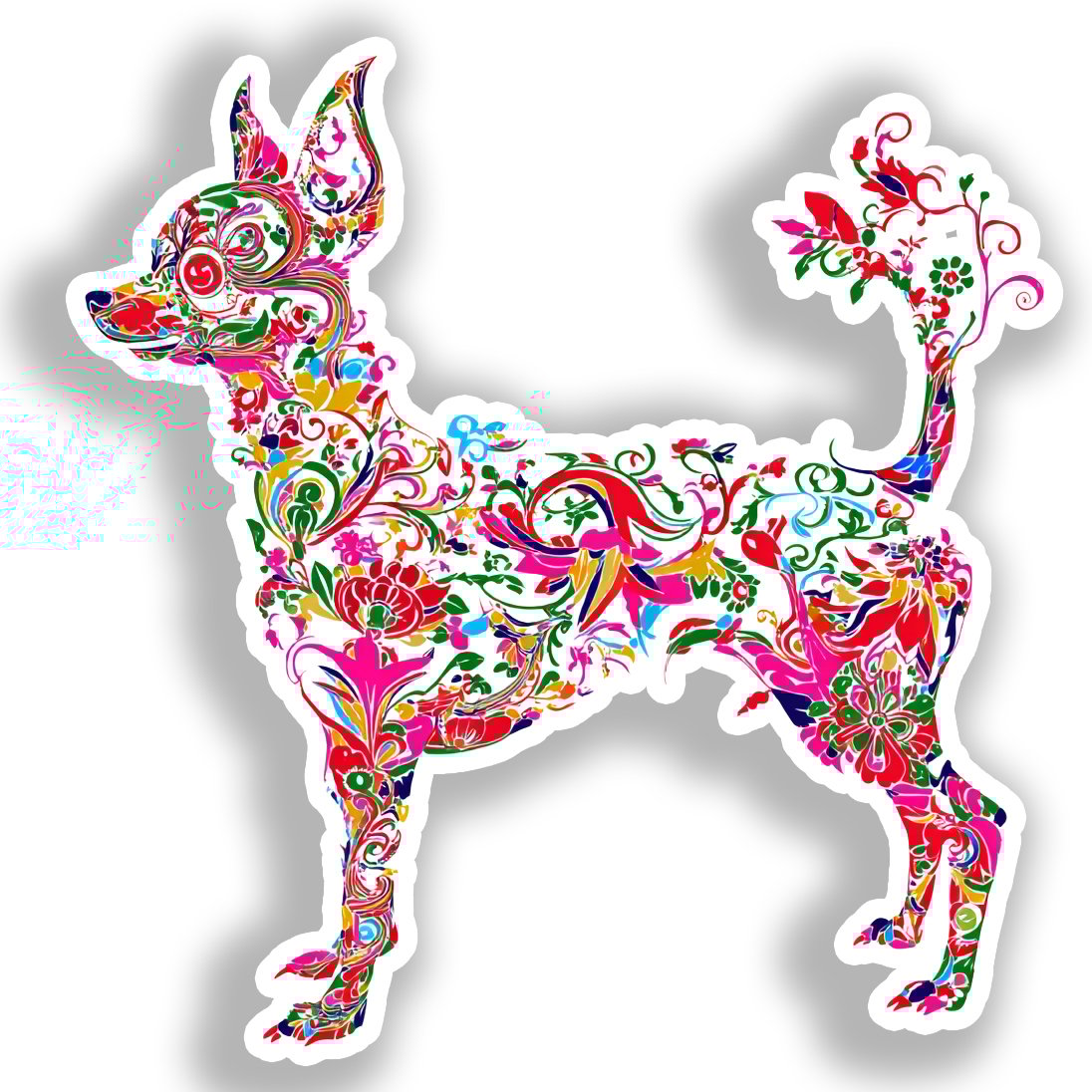 Chihuahua Dog Vinyl Decal Sticker for Car, Laptop, Tumbler and more # A017897-4" x 4"