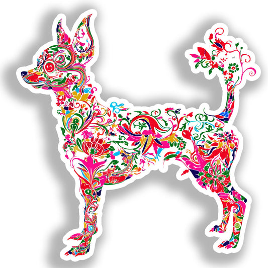 Chihuahua Dog Vinyl Decal Sticker for Car, Laptop, Tumbler and more # A017897-4" x 4"