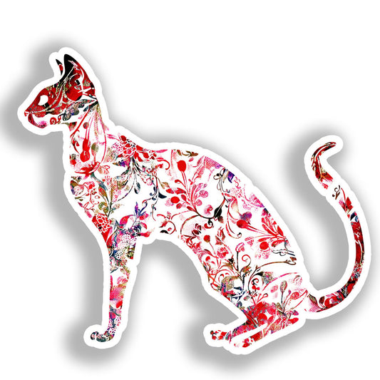Oriental Shorthair Cat Vinyl Decal Sticker for Car, Laptop, Tumbler and more # A019309-4" x 4"