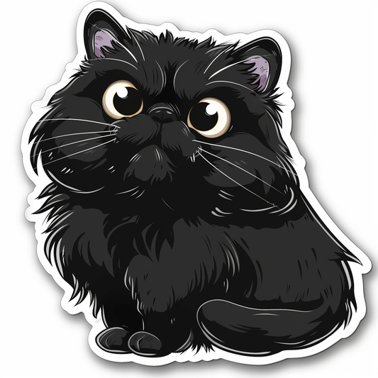Persian Cat Expressive surreal Vinyl Decal Sticker for Car, Laptop, Tumbler and more # F016073