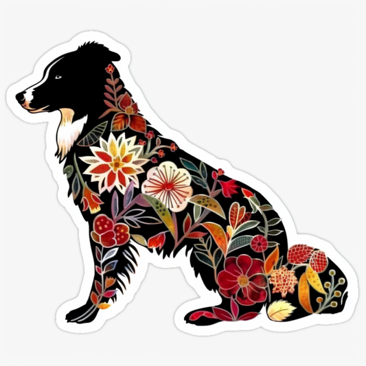 Border Collie Dog majestic Expressive surreal Vinyl Decal Sticker for Car, Laptop, Tumbler and more # F021824-4" x 4"