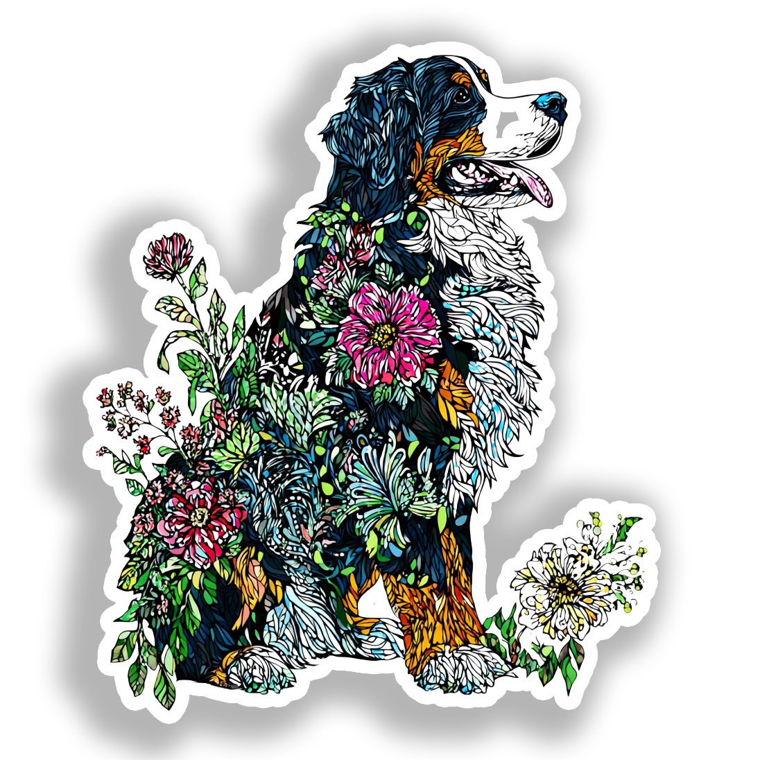 Bernese Mountain Dog Vinyl Decal Sticker for Car, Laptop, Tumbler and more # A018612-4" x 4"