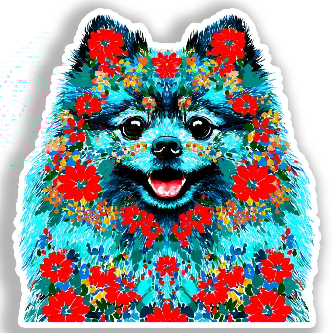 Pomeranian Dog Vinyl Decal Sticker for Car, Laptop, Tumbler and more # A017316-4" x 4"