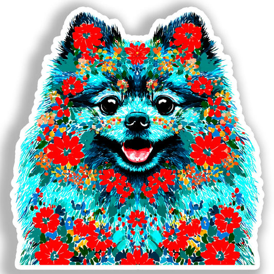 Pomeranian Dog Vinyl Decal Sticker for Car, Laptop, Tumbler and more # A017316-4" x 4"