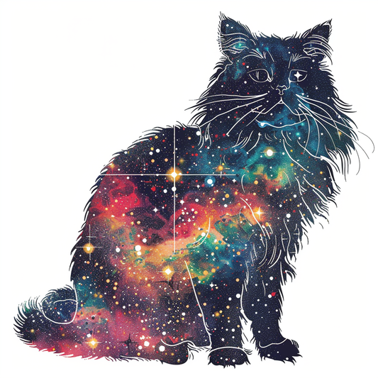 Sticker of a Persian Cat galaxy majestic Expressive surreal Vinyl Decal Sticker for Car, Laptop, Tumbler and more # F016312