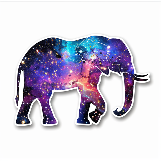 Elephant Expressive surreal Vinyl Decal Sticker for Car, Laptop, Tumbler and more # F022331-4" x 4"