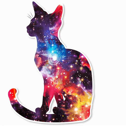 Abyssinian Cat astronaut majestic Expressive surreal Vinyl Decal Sticker for Car, Laptop, Tumbler and more # F021156-4" x 4"
