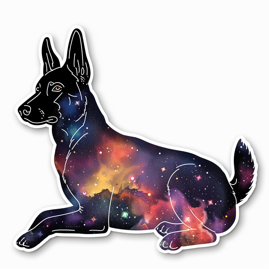 German Shepherd Dog galaxy Vinyl Decal Sticker for Car, Laptop, Tumbler and more # F011320