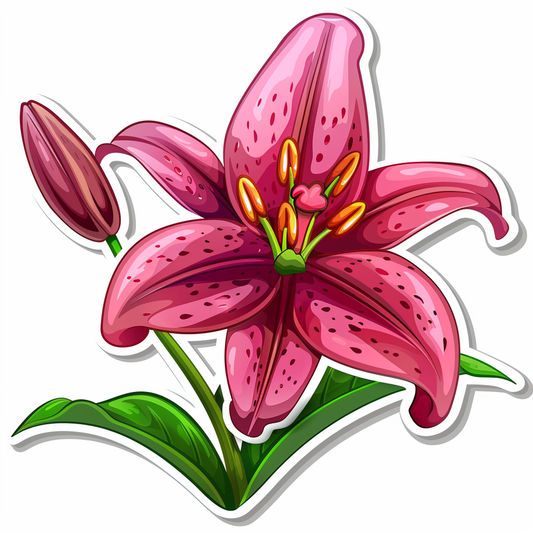 Lily flower majestic Expressive surreal Vinyl Decal Sticker for Car, Laptop, Tumbler and more # F023291