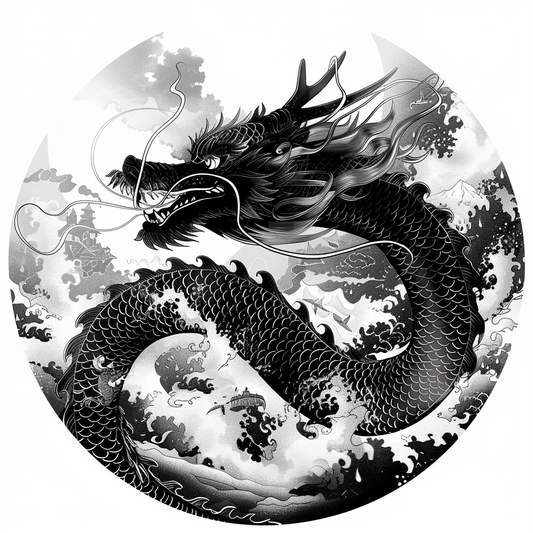 Dragon majestic Expressive surreal Vinyl Decal Sticker for Car, Laptop, Tumbler and more # F018946